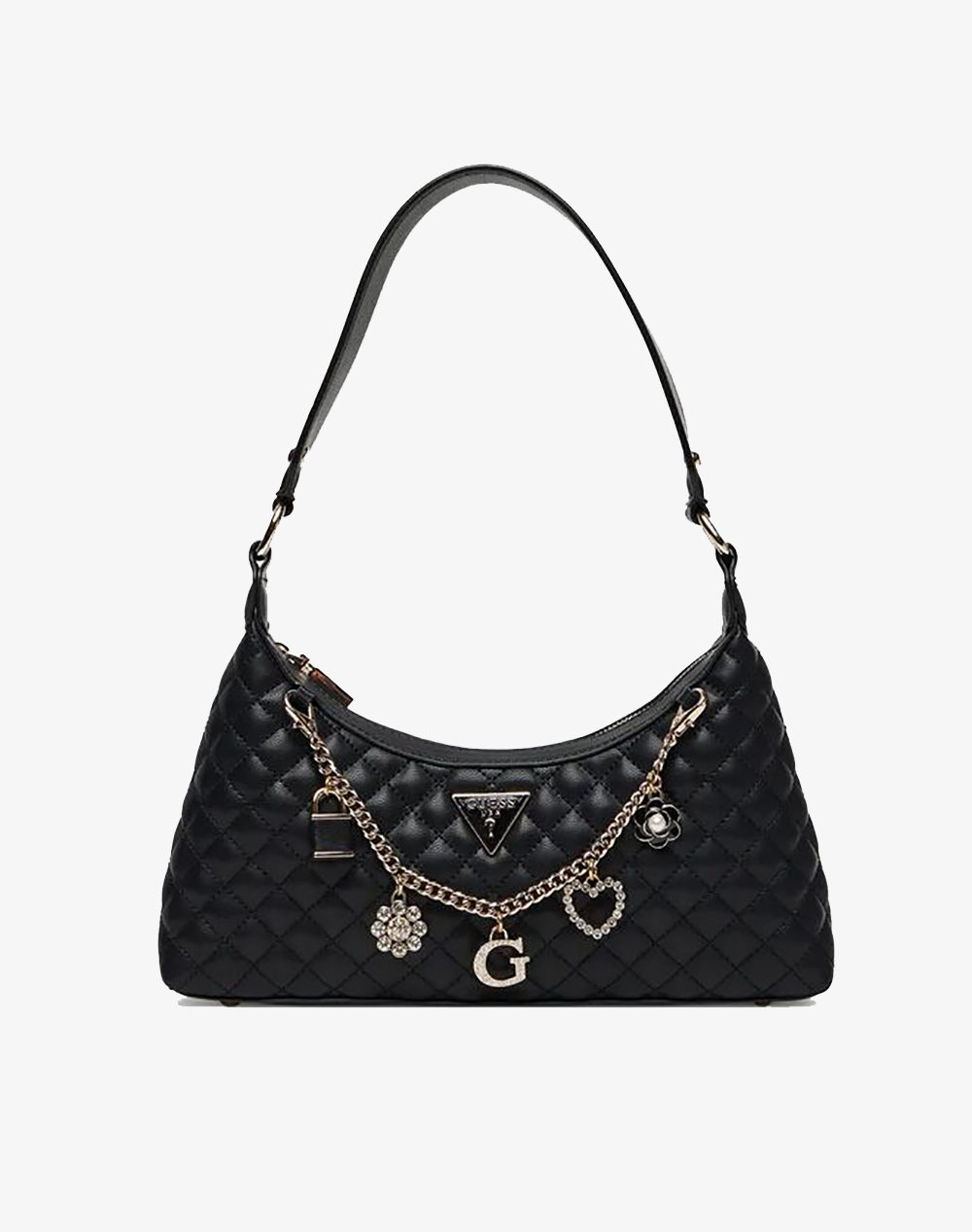 GUESS EVERLEE TOP ZIP SHOULDER BAG ΤΣΑΝΤΑ ΓΥΝΑΙΚΕΙΟ HWEG8679180-BLA Black