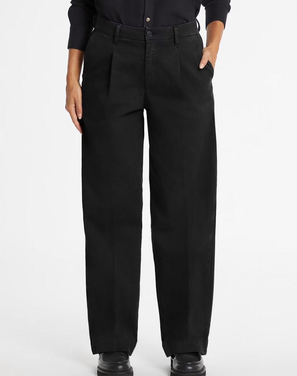 GUESS JEANS GJ WIDE LEG TROUSER - ECO ORG CO CLASSIC RG TWILL340 ΠΑΝΤΕΛΟΝΙ ΓΥΝΑΙΚΕΙΟ W4BB44WGCV2-JBLK Black