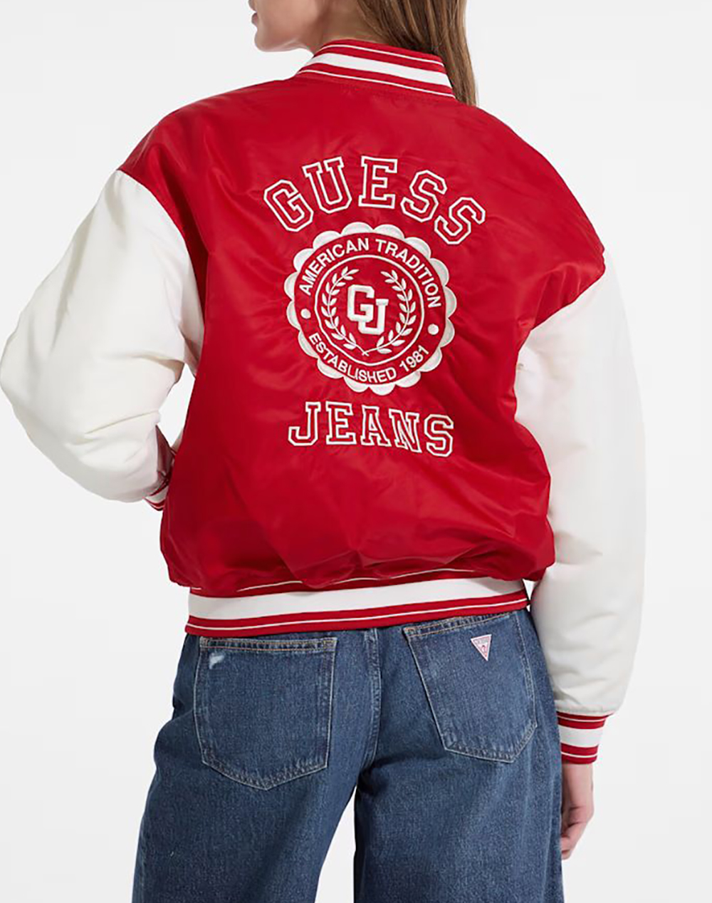 GUESS JEANS GJ VARSITY WITH EMBROIDERY ΜΠΟΥΦΑΝ ΓΥΝΑΙΚΕΙΟ W5YL15WHAA2-G585 Red φωτογραφία