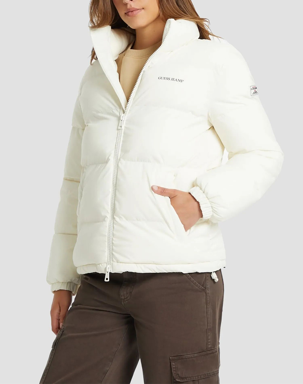 GUESS JEANS GJ REG LENGHT PUFFER JKT ΜΠΟΥΦΑΝ ΓΥΝΑΙΚΕΙΟ W4BL21WGII2-G053 OffWhite