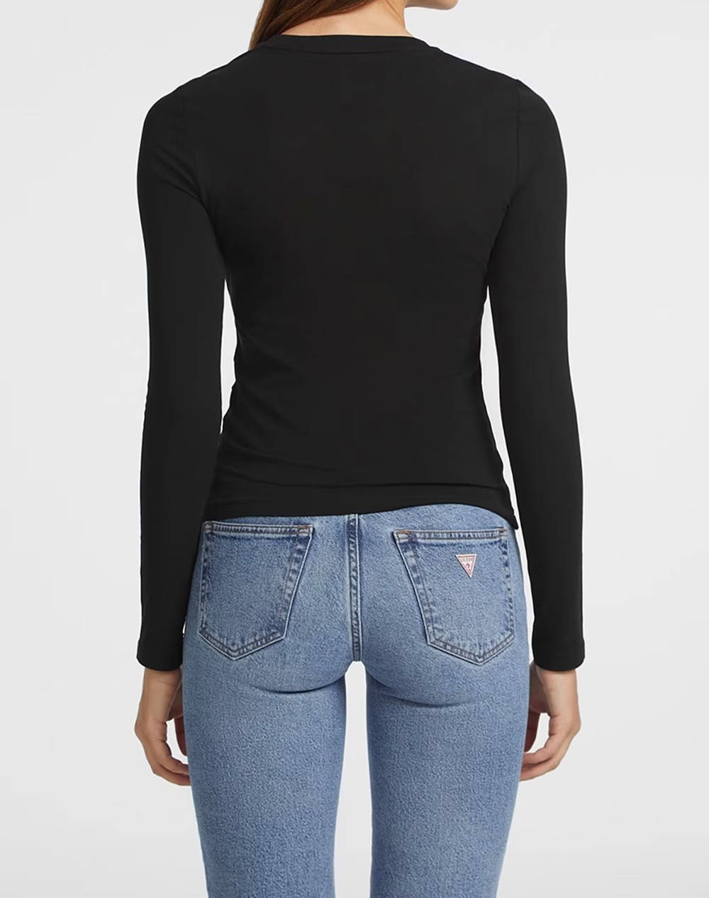 GUESS JEANS GJ LS CN SLIM LOGO EMB TEE ΜΠΛΟΥΖΑ ΓΥΝΑΙΚΕΙΟ W4YI22J1314-JBLK Black φωτογραφία