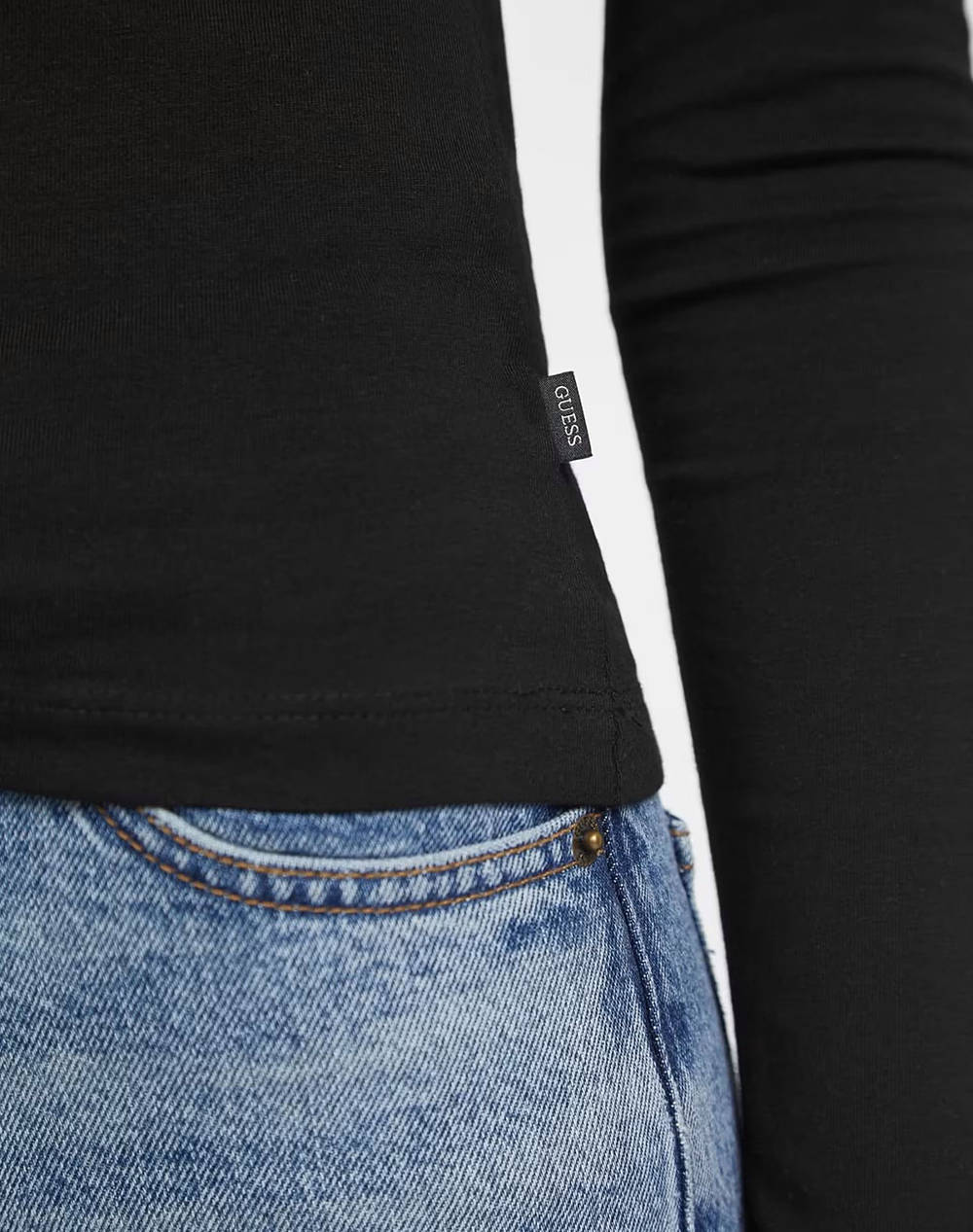 GUESS JEANS GJ LS CN SLIM LOGO EMB TEE ΜΠΛΟΥΖΑ ΓΥΝΑΙΚΕΙΟ W4YI22J1314-JBLK Black φωτογραφία