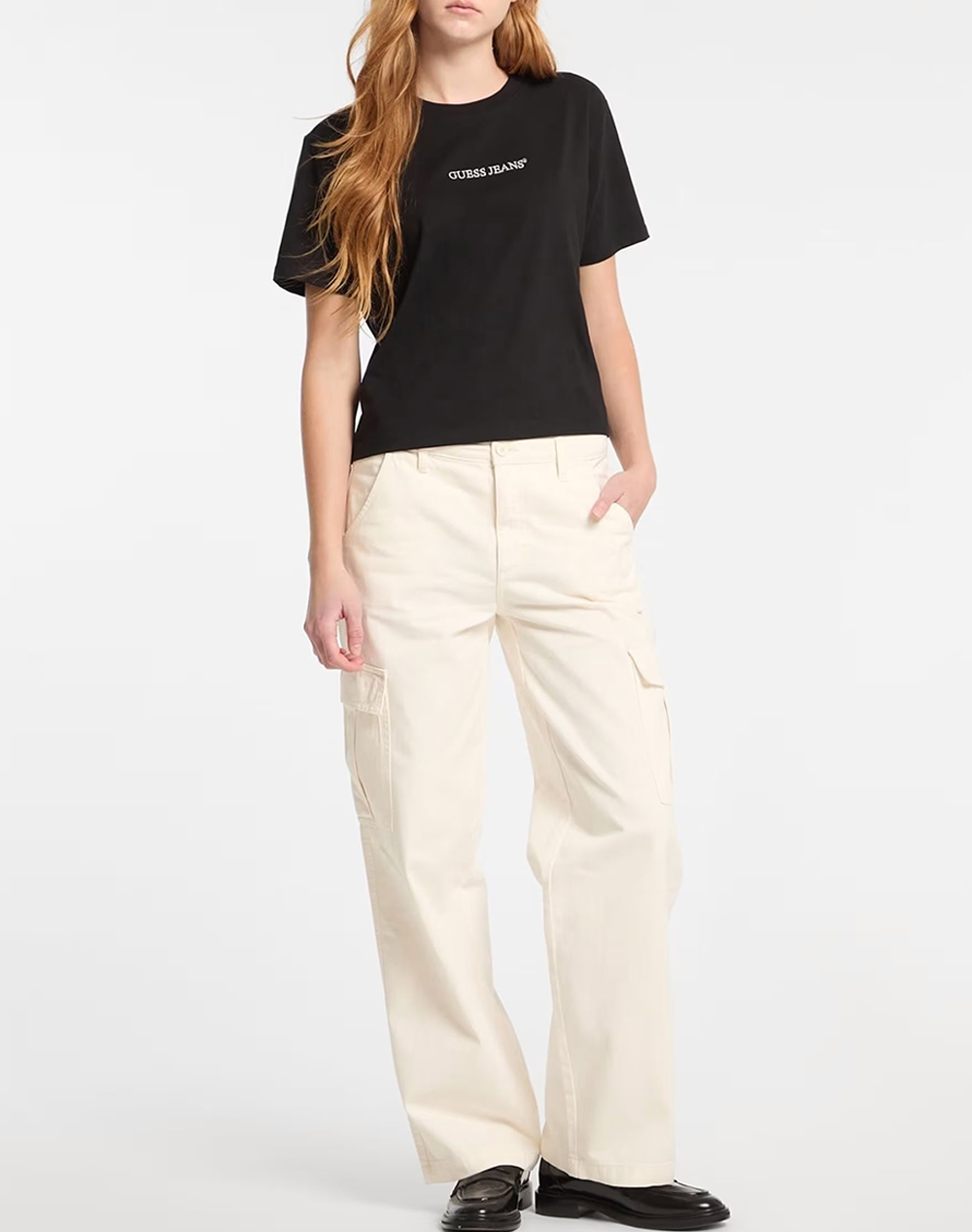 GUESS JEANS GJ SS CN BOXY EMBRO LOGO TEE ΜΠΛΟΥΖΑ ΓΥΝΑΙΚΕΙΟ W5RI42K8HM0-JBLK Black φωτογραφία