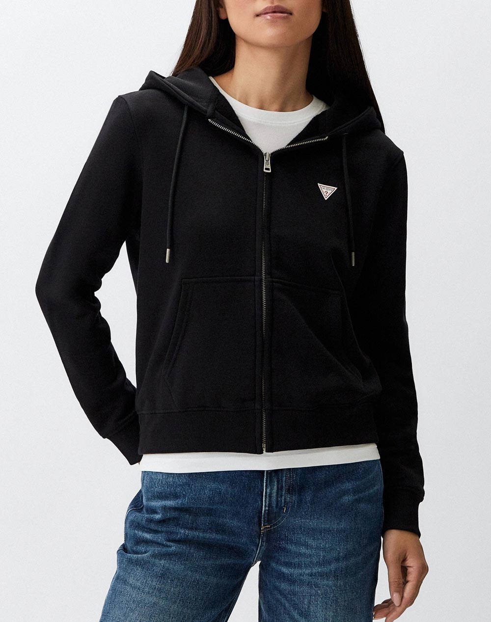GUESS JEANS GUESS JEANS GJ ZIP HOOD REG MINI TRI SWEAT ΦΟΥΤΕΡ ΓΥΝΑΙΚΕΙΟ W4YQ03KC811-JBLK Black