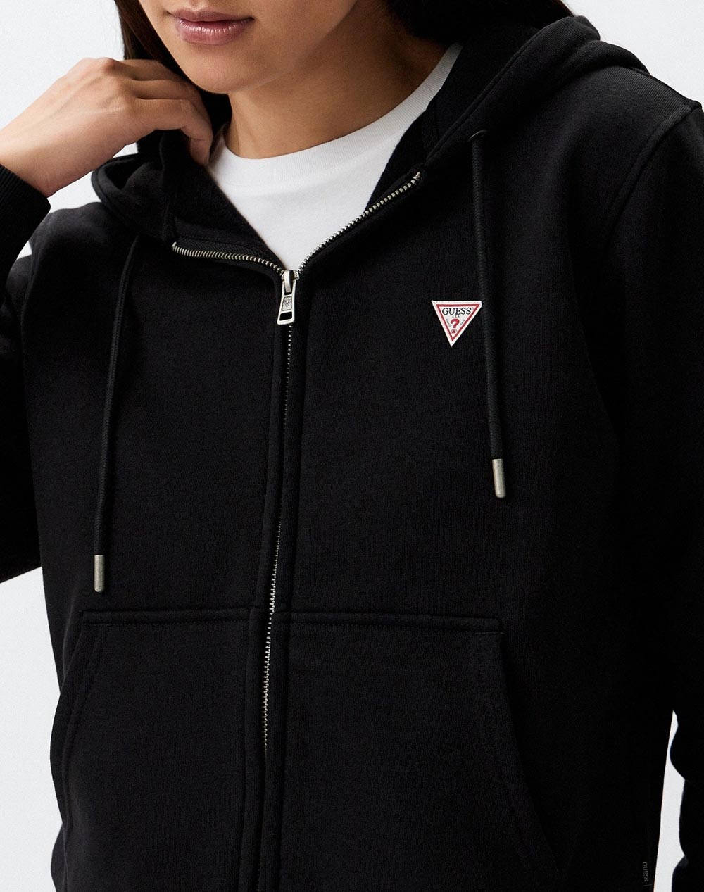 GUESS JEANS GJ ZIP HOOD REG MINI TRI SWEAT ΦΟΥΤΕΡ ΓΥΝΑΙΚΕΙΟ W4YQ03KC811-JBLK Black φωτογραφία