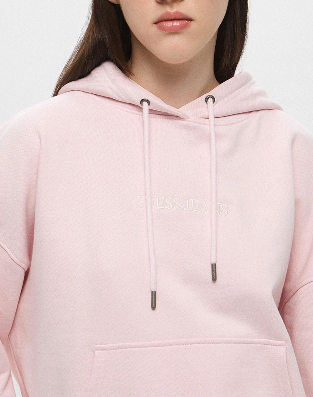 GUESS JEANS GJ OVER HOOD EMBRO SWEATSHIRT ΦΟΥΤΕΡ ΓΥΝΑΙΚΕΙΟ W5RQ27K68I4-A61U LightPink φωτογραφία