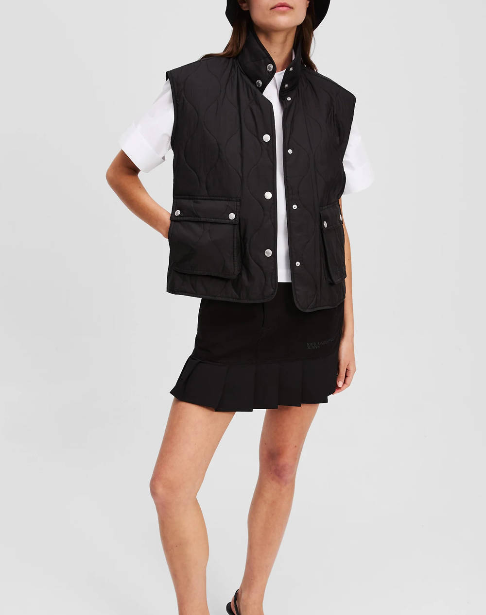 KARL LAGERFELD JEANS KLJ QUILTED VEST A3W15039-999 Black φωτογραφία