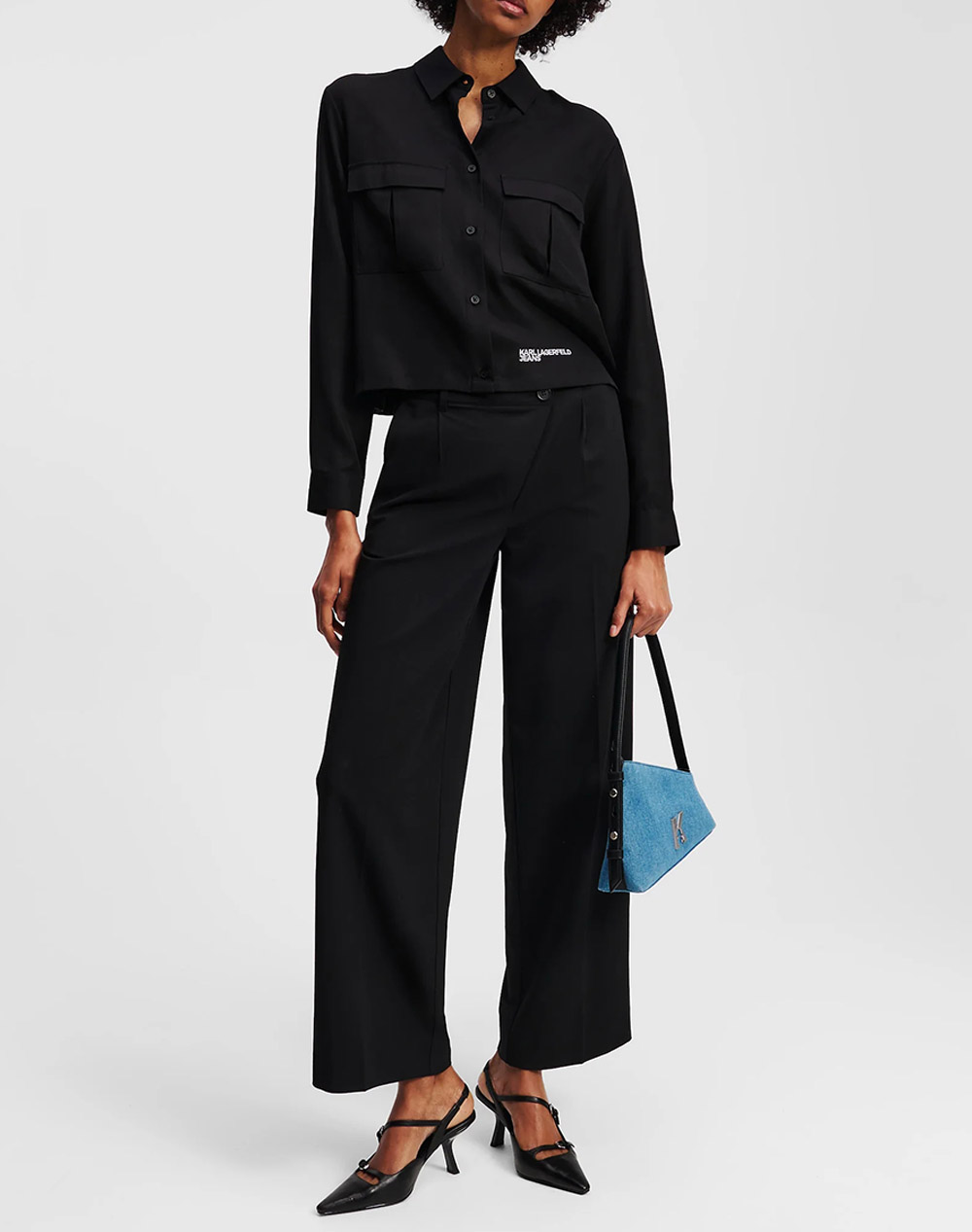 KARL LAGERFELD JEANS KARL LAGERFELD JEANS KLJ UTILITY BLOUSE A3W11009-999 Black - 3