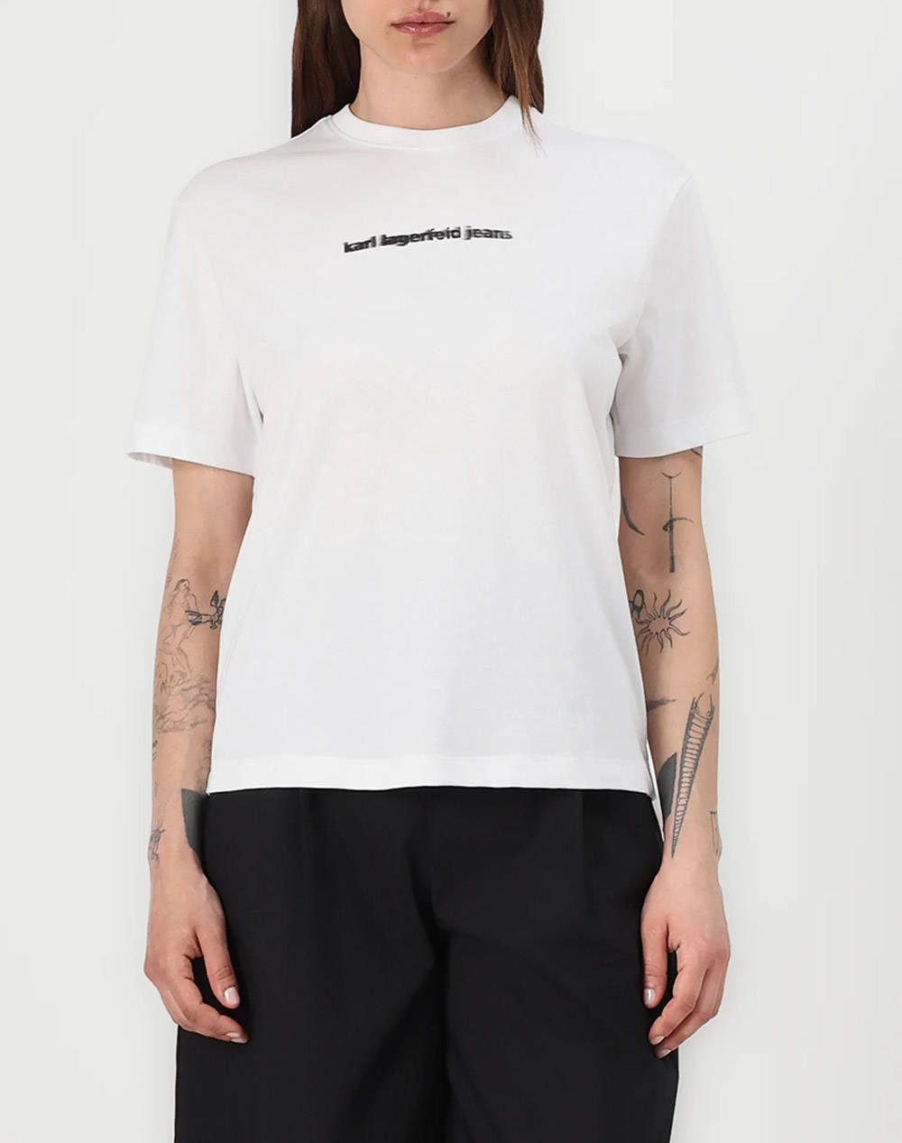 KARL LAGERFELD JEANS KLJ REG BLUR LOGO TEE A3W17039-100 White
