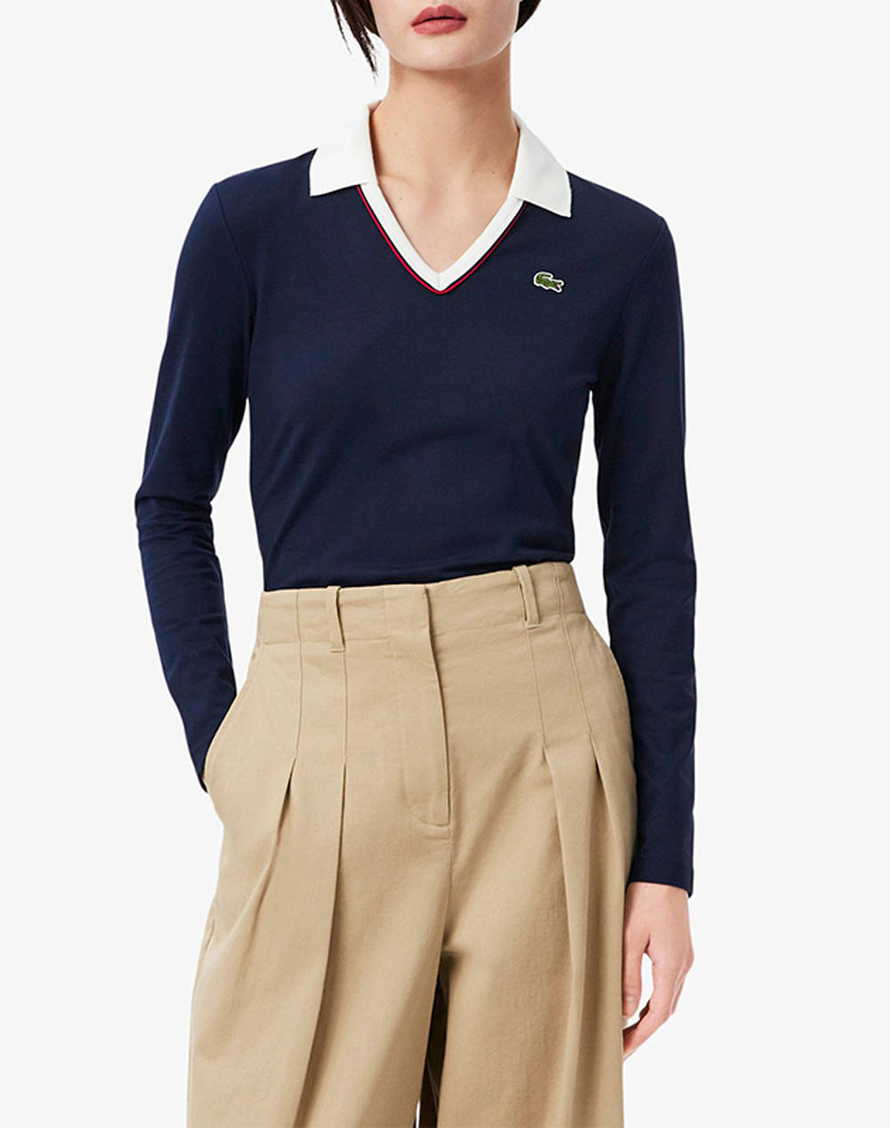 LACOSTE LACOSTE ΜΠΛΟΥΖΑ ΠΟΛΟ ΜΜ POLO LS 3DF7785-ZKG NavyBlue