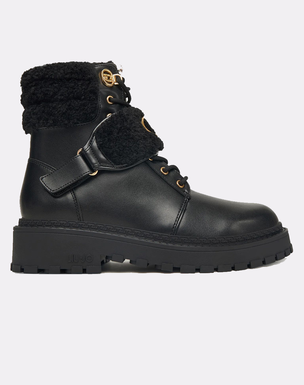 LIU JO RUMI 40 - ANKLE BOOT CALF LEATHER/FUR/LINING FUR WARM LINING ΠΑΠΟΥΤΣΙ ΓΥΝΑΙΚΕΙΟ SF5061PX834-22222 Black