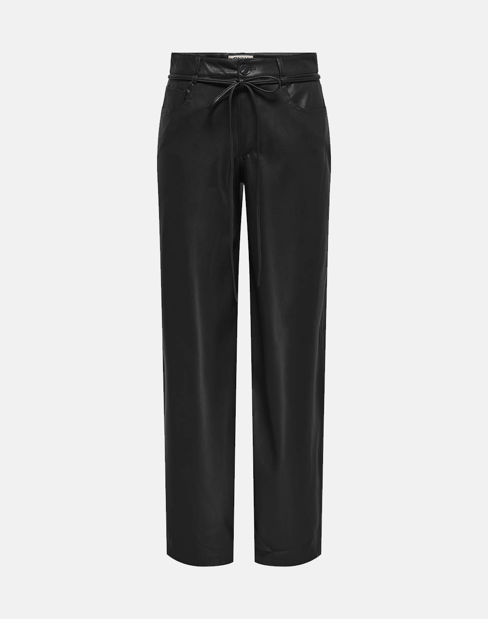 ONLY ONLGIANNA-STORY MW FAUX LEA PANT CC PNT 15351275-BLACK Black