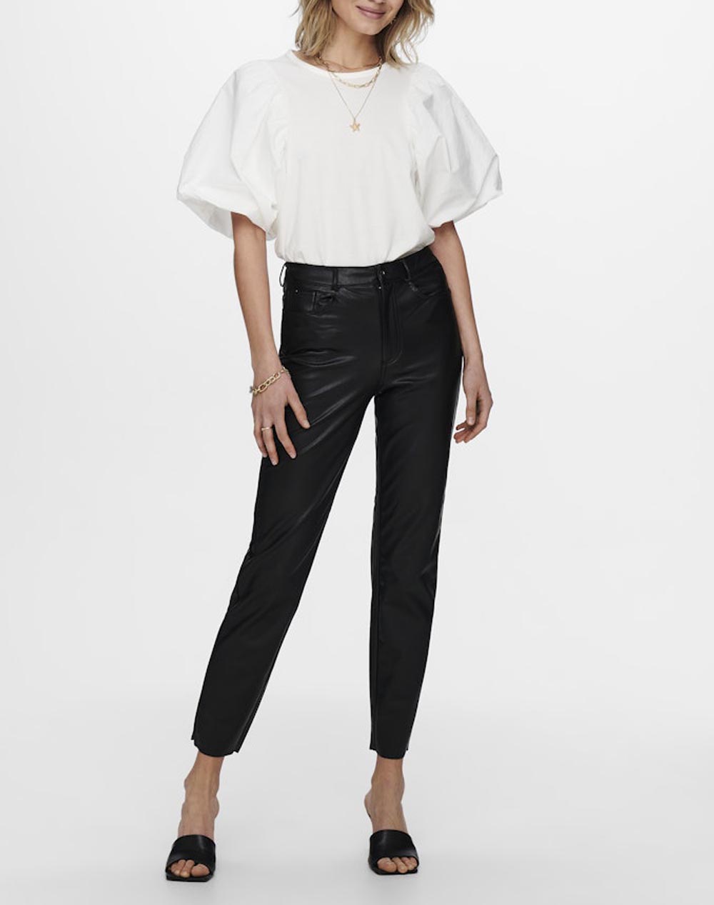 ONLY ONLEMILY HW ST ANK FAUX LEATHER PNT NOOS 15209293-BLACK Black φωτογραφία