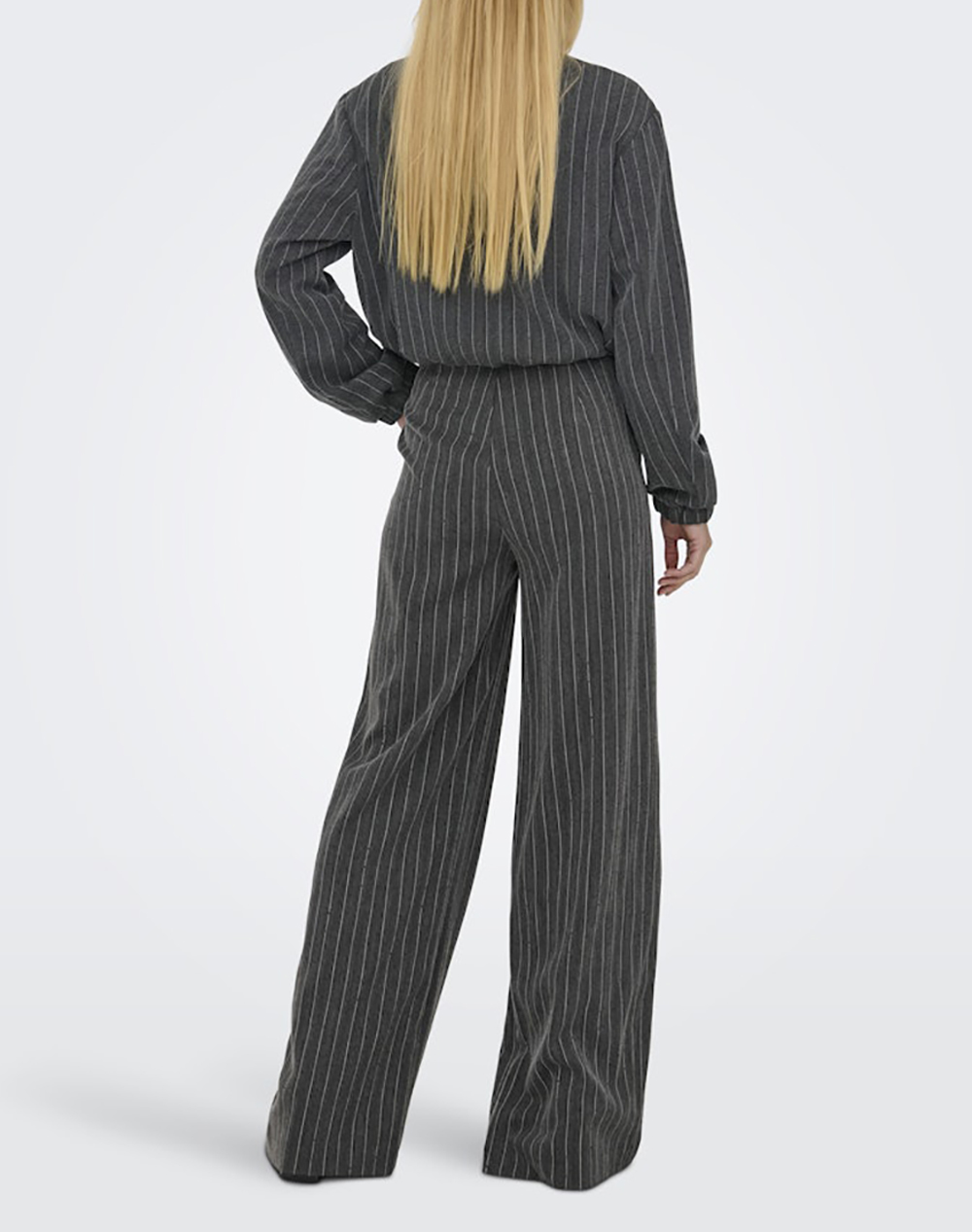 ONLY ONLSIGA LIFE HW HB RHINE WIDE PANT TLR 15357654-Dark Grey MelangePINESTRIPEW.RHINESTONE DarkGray φωτογραφία