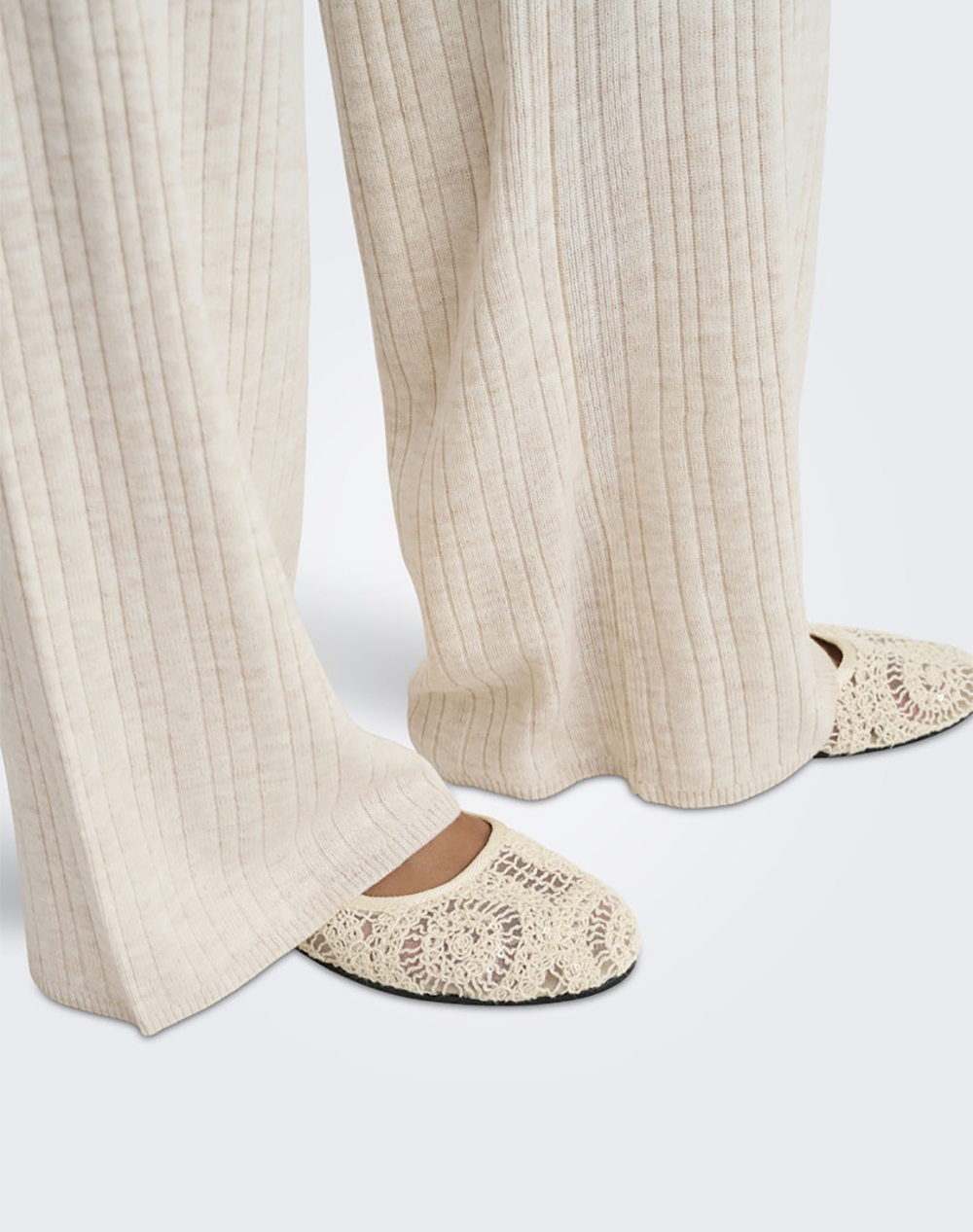 ONLY ONLTHEA PANT KNT 15352981-Pumice StoneMelange Cream φωτογραφία