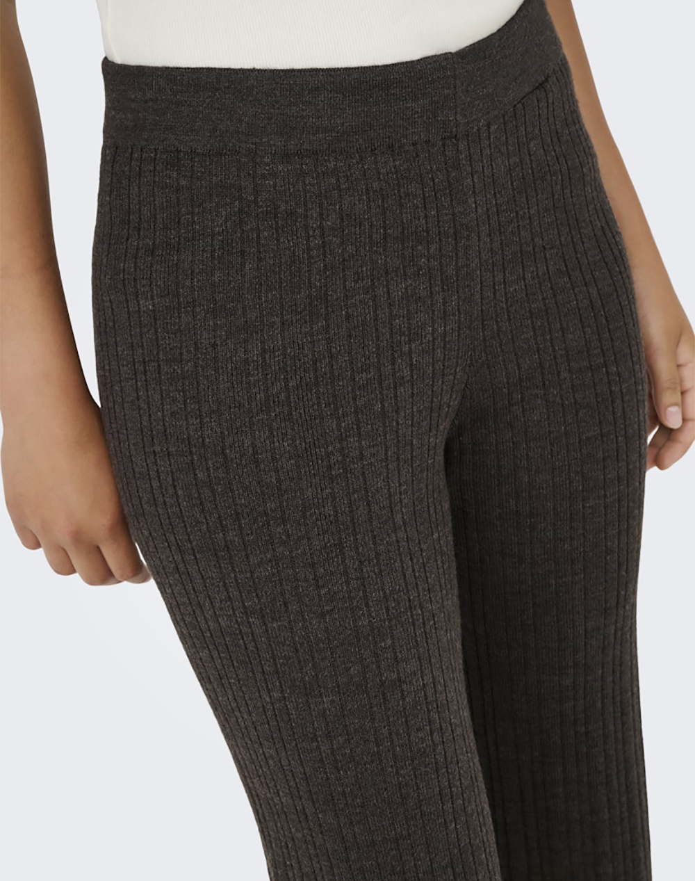 ONLY ONLTHEA PANT KNT 15352981-Chocolate TorteMelange DarkBrown φωτογραφία