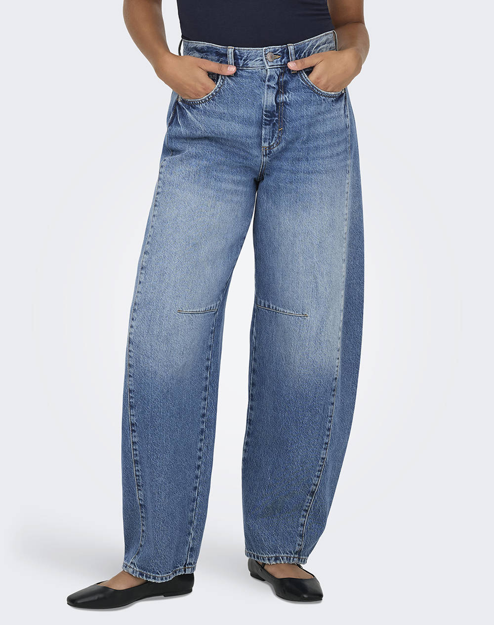 ONLY ONLY ONLHORSESHOE MW BARREL RED DNM DOT 15358011-Medium Blue Denim DenimLightBlue