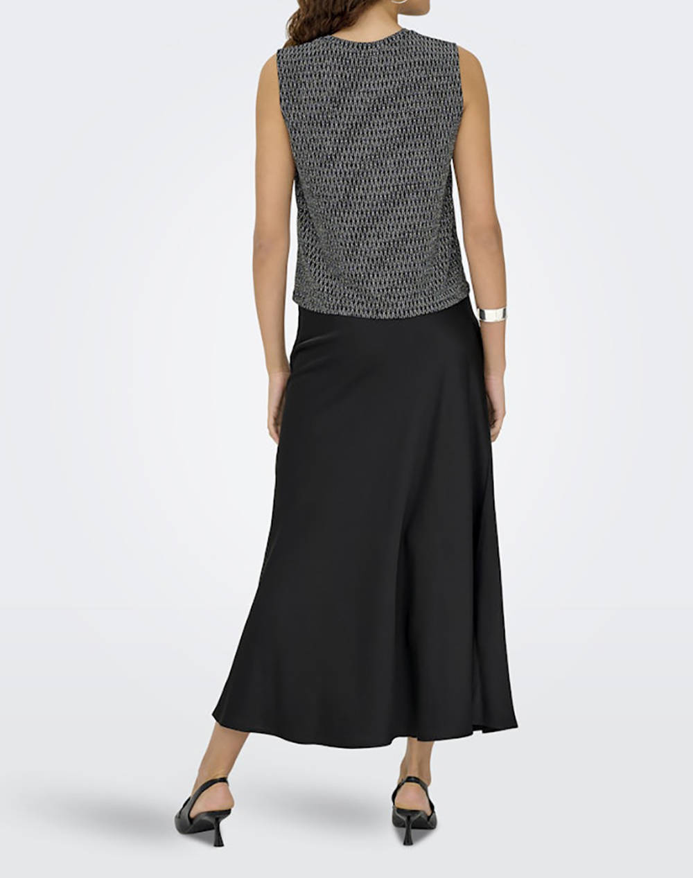 ONLY ONLMIKA VIS SATIN LONG SKIRT WVN 15361200-BLACK Black φωτογραφία