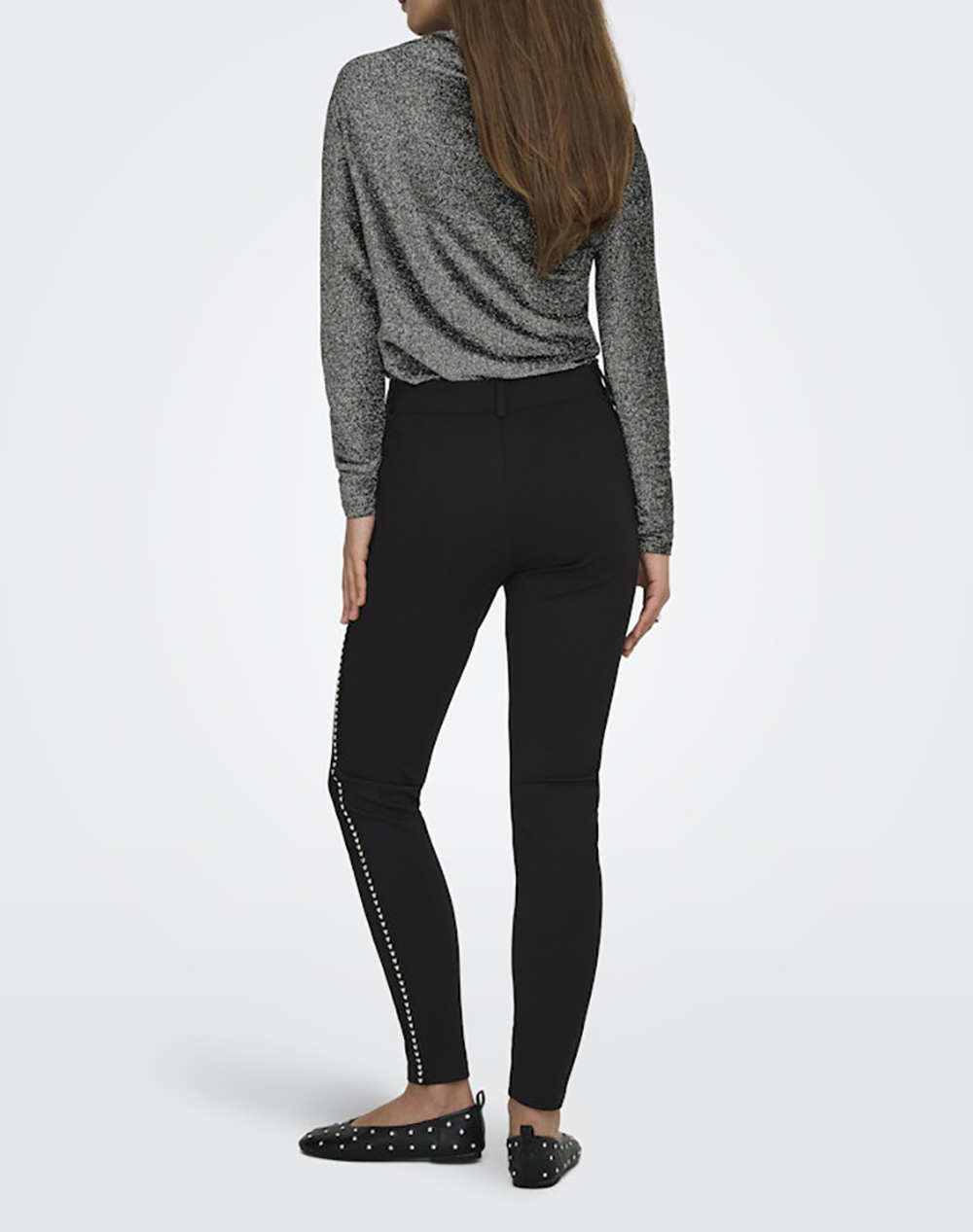 ONLY ONLMARCELLA HW HEART PANEL LEGGING PNT 15357744-BlackSilver Studs Black φωτογραφία