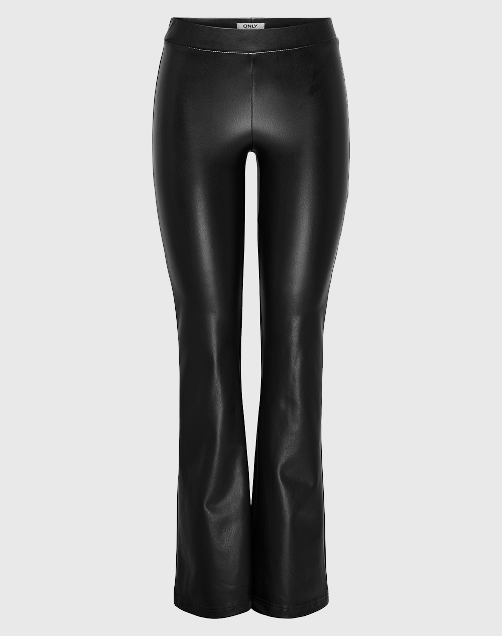 ONLY ONLPAIGE MW FAUX LE FLARED LEGGING PNT 15357670-BLACK Black