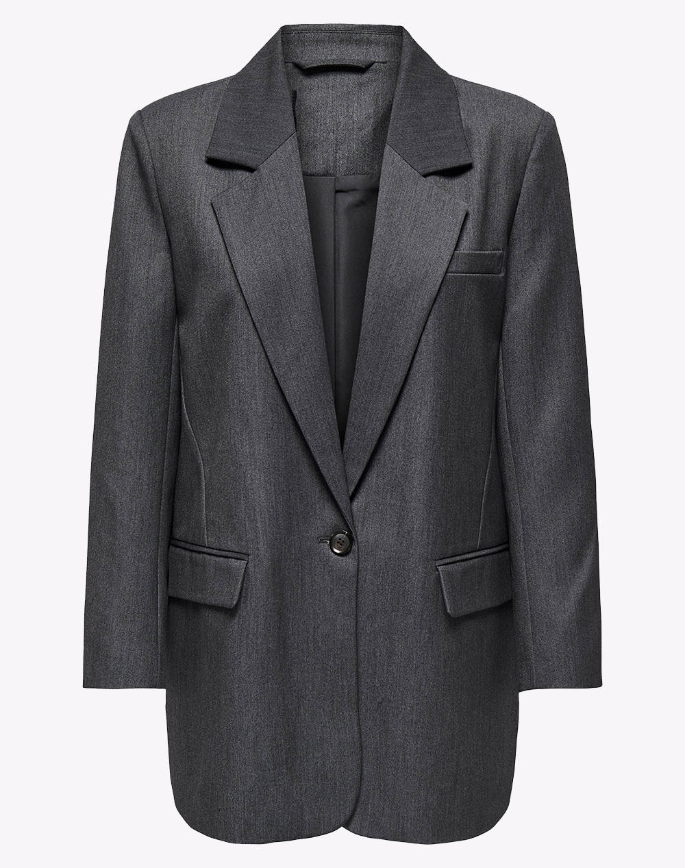 ONLY ONLY ONLHATTIE-LANA L/S OVERS MEL BLAZER TLR 15318088-Dark Grey Melange DarkSlateGrey