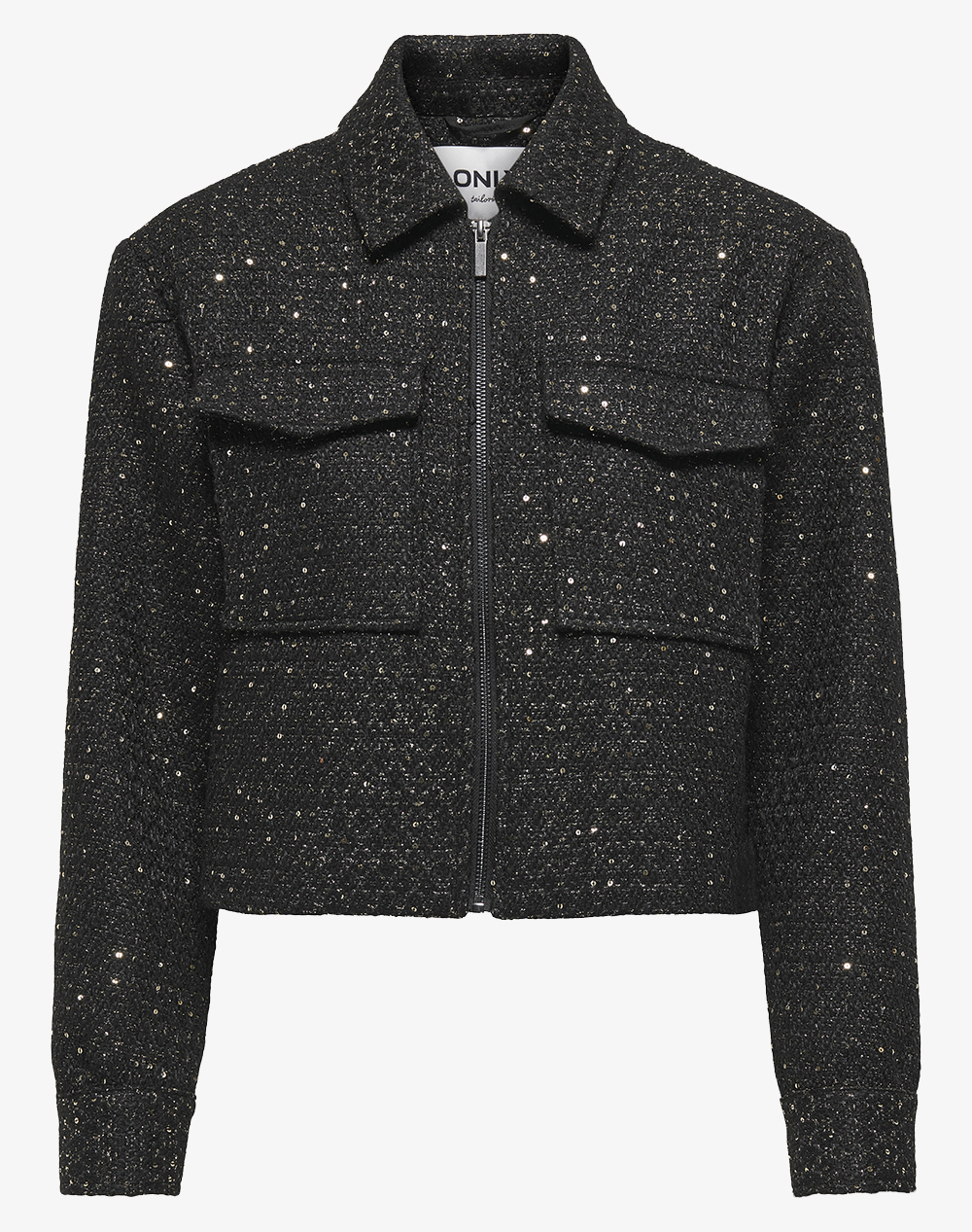 ONLY ONLCAMI L/S BOUCLE JACKET TLR CS 15361178-BLACK JetBlack