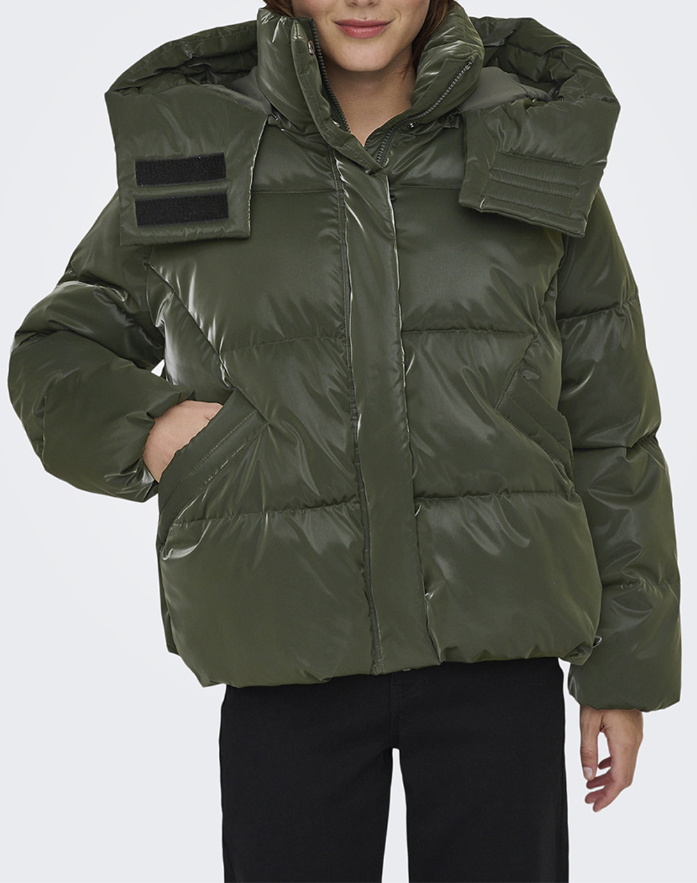 ONLY ONLBERGEN LIFE OVERSIZED PUFFER OTW 15351969-ROSIN Khaki
