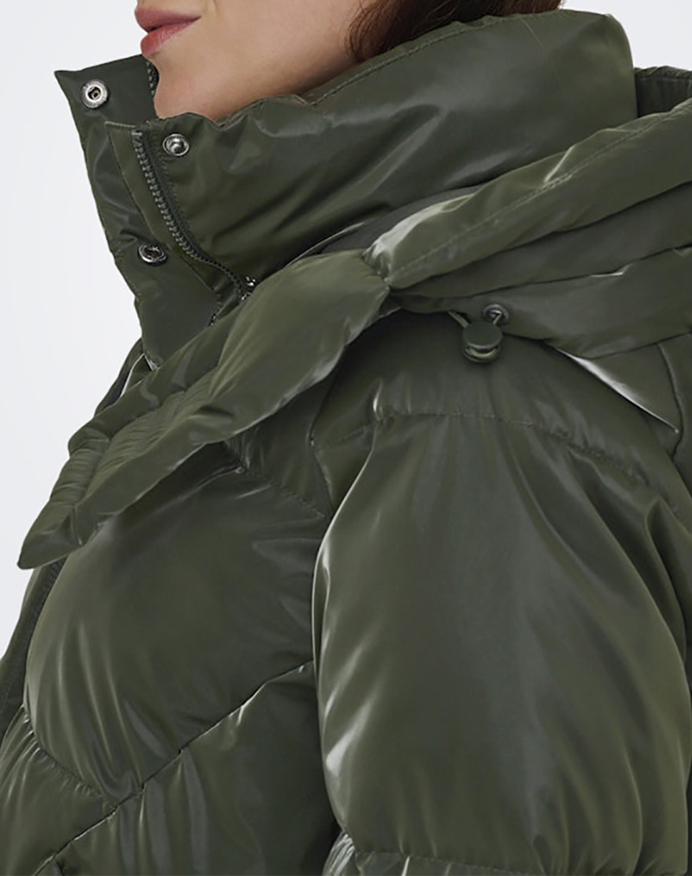 Only Onlbergen Life Oversized Puffer Otw 15351969-Rosin Khaki Γυναικεία ρούχα Πανωφορια μπουφάν Politikos Shop Πολιτικός