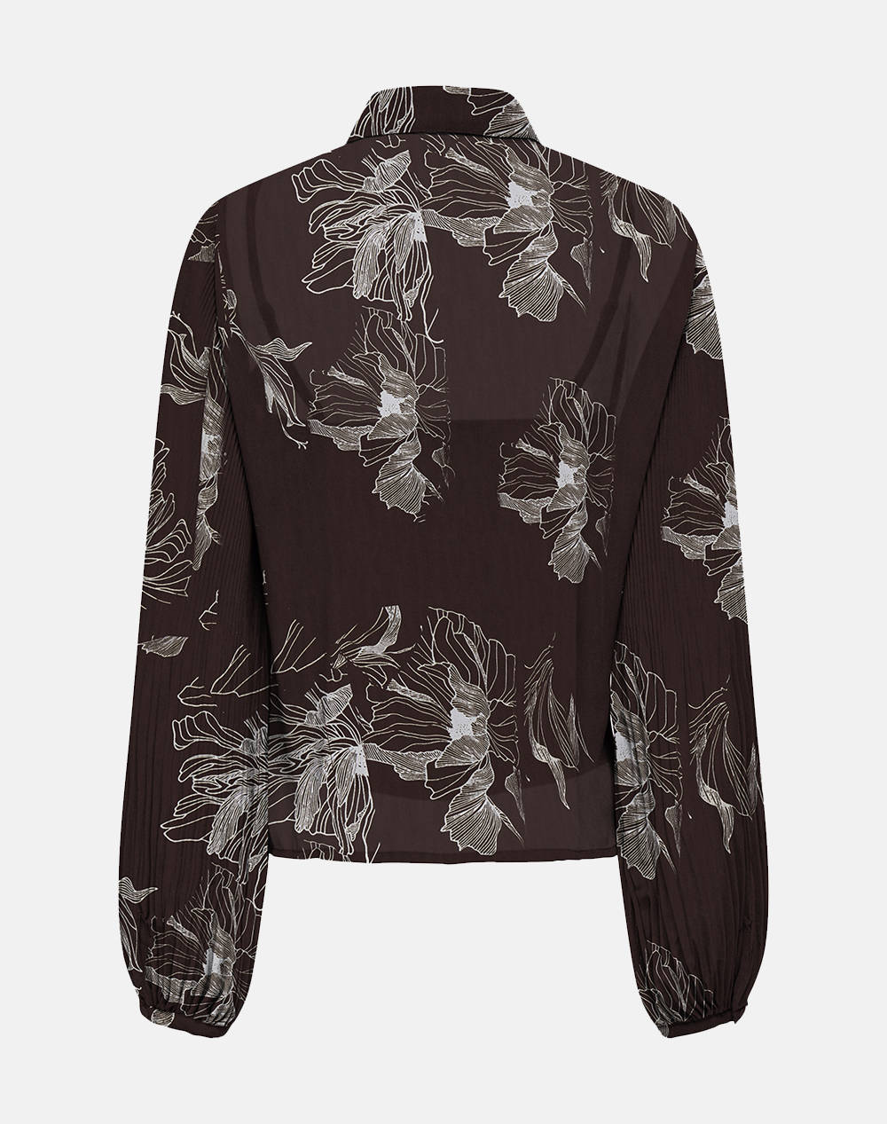 ONLY ONLSTAR LIFE L/S PLISSE SHIRT WVN 15333689-Chicory CoffeeEngraved bloom Brown φωτογραφία