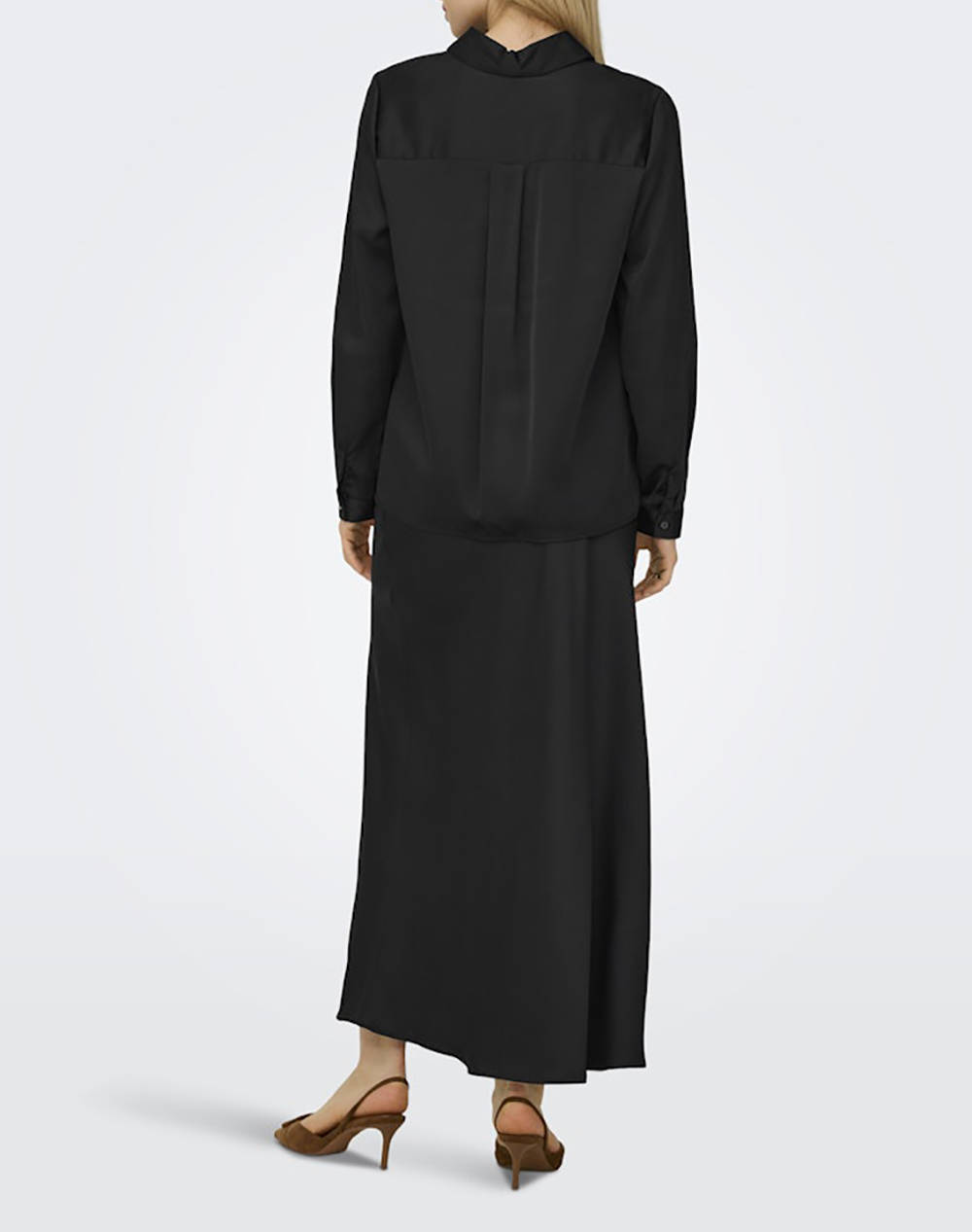 ONLY ONLMIKA VIS SATIN L/S SHIRT WVN 15361190-BLACK Black φωτογραφία