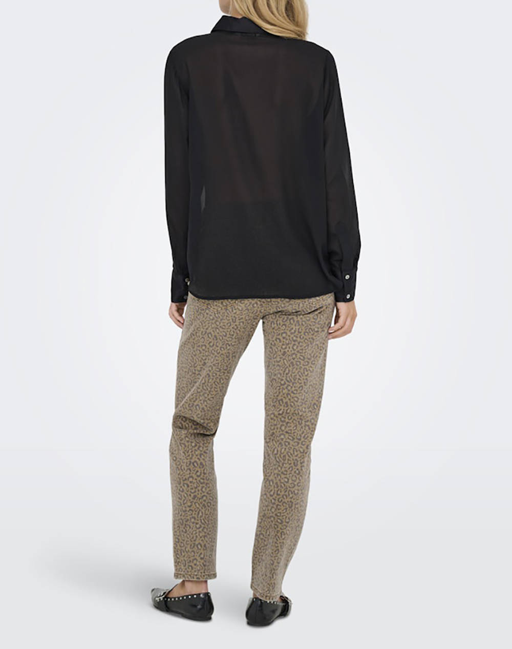 ONLY ONLY ONLSTAR LIFE L/S BREEANA MIX SHIRT SOLID 15360299-BLACK Black - 2