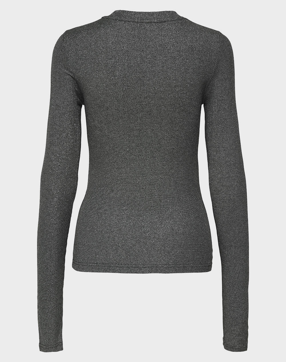 ONLY ONLLENA L/S O-NECK GLITTER RIB TOP JRS 15357897-BlackSilverglittergoldbowbottom DarkGray φωτογραφία