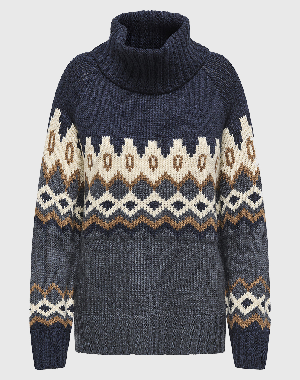 ONLY ONLROCK LS JQ ROLLNECK KNT 15358494-Navy BlazerBirchToastedCoconutOmbreBlue Mixed