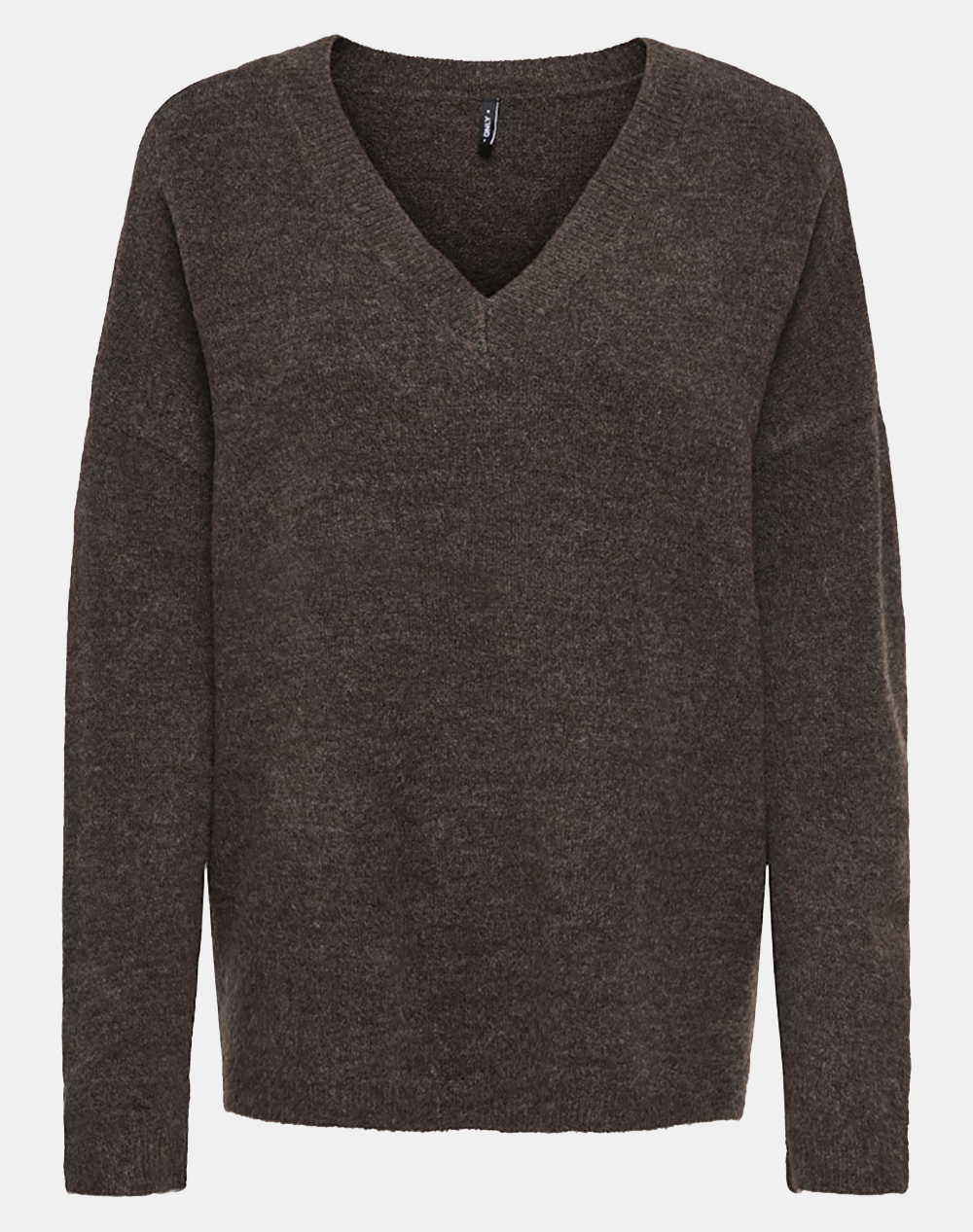 Only Onltalio Ls Long V-Neck Bf Knt 15359335-Chocolate Martinimelange Chocolate Γυναικεία ρούχα μπλούζες Πλεκτά Politikos Shop Πολιτικός