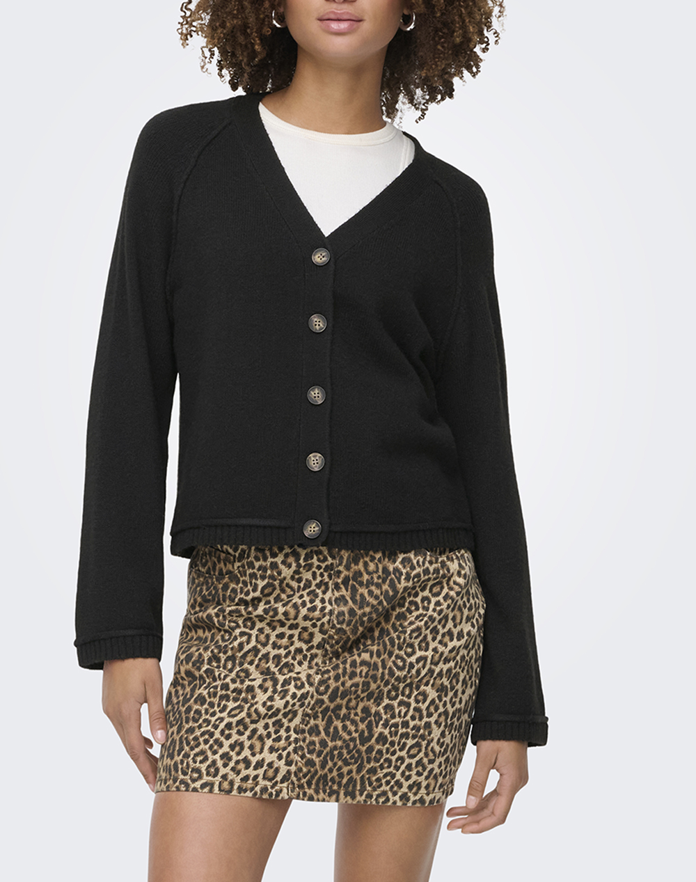 ONLY ONLHAZEL LIFE LS CARDIGAN BF KNT 15358596-BlackHornButton Black