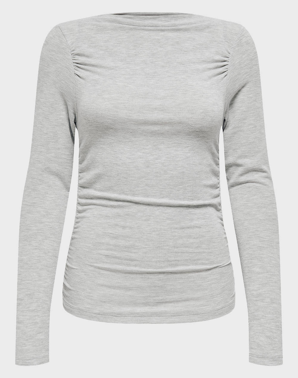 ONLY ONLGLAMOUR L/S WATERFALL TOP BOX CC JRS 15352862-Light Grey Melange LightGray