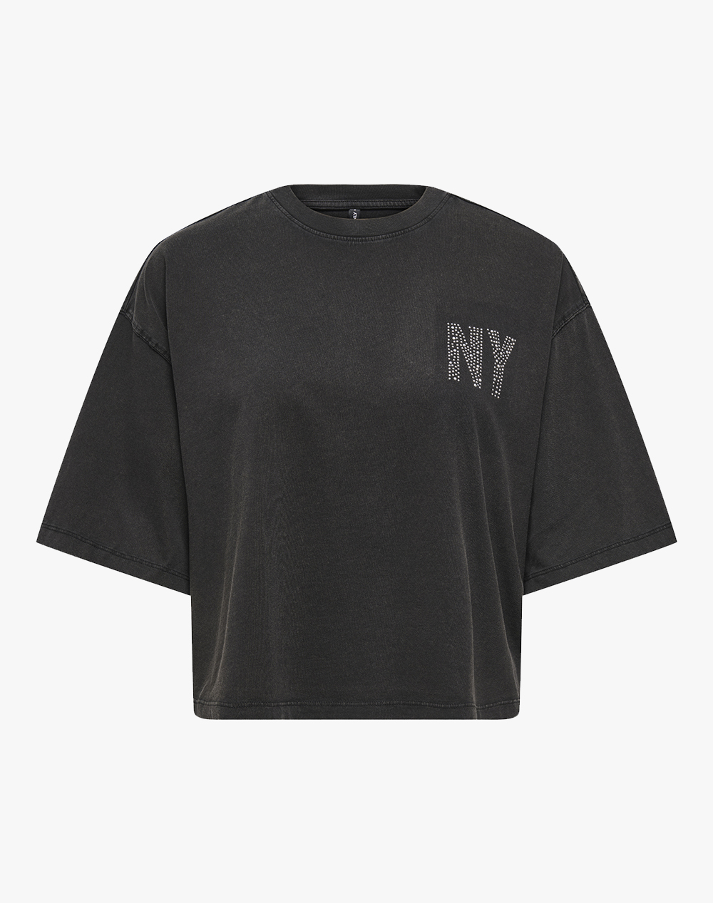 ONLY ONLJOS S/S O-NECK SHINE TOP BOX JRS 15365622-BlackNewyorksilverstuds Black