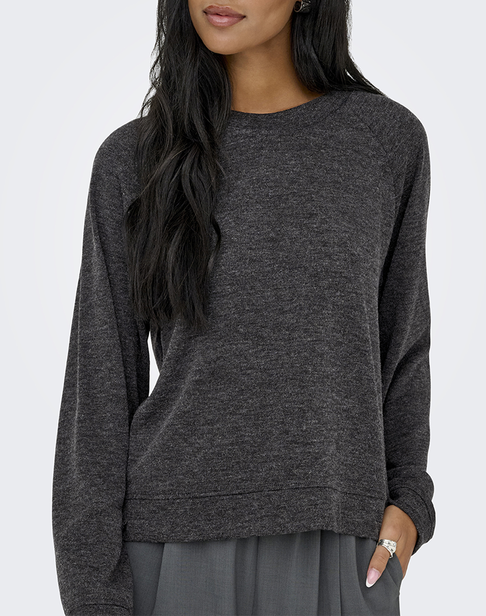 ONLY ONLKAYA LIFE L/S TOP JRS 15364781-Dark Grey Melange DarkGray