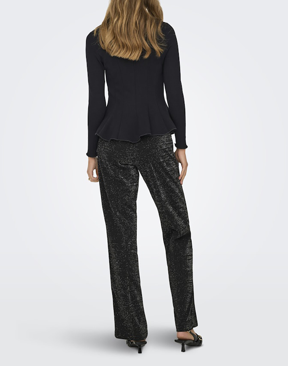 ONLY ONLY ONLKENYA L/S PEPLUM TOP JRS NOOS 15363861-BLACK Black - 2