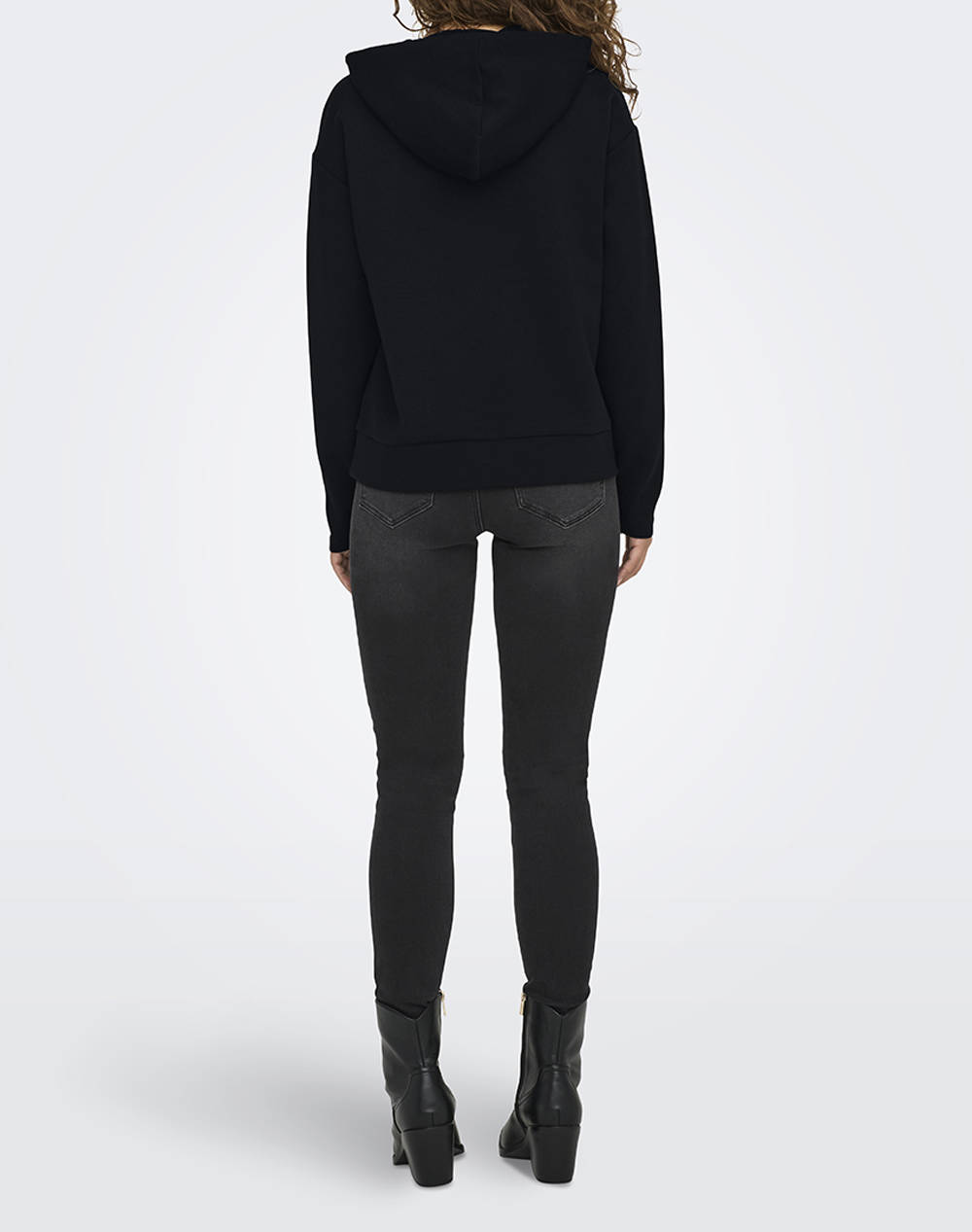 ONLY ONLFANCY L/S HOOD STRING SWT 15303838-BlackPearlstrings Black φωτογραφία