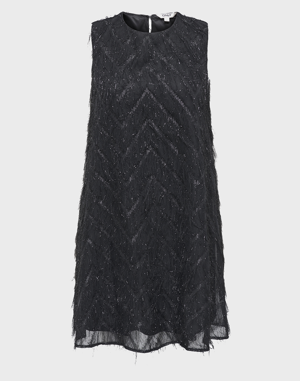 ONLY ONLFAYE LIFE SL FEATHER DRESS WVN 15358411-BLACK Black