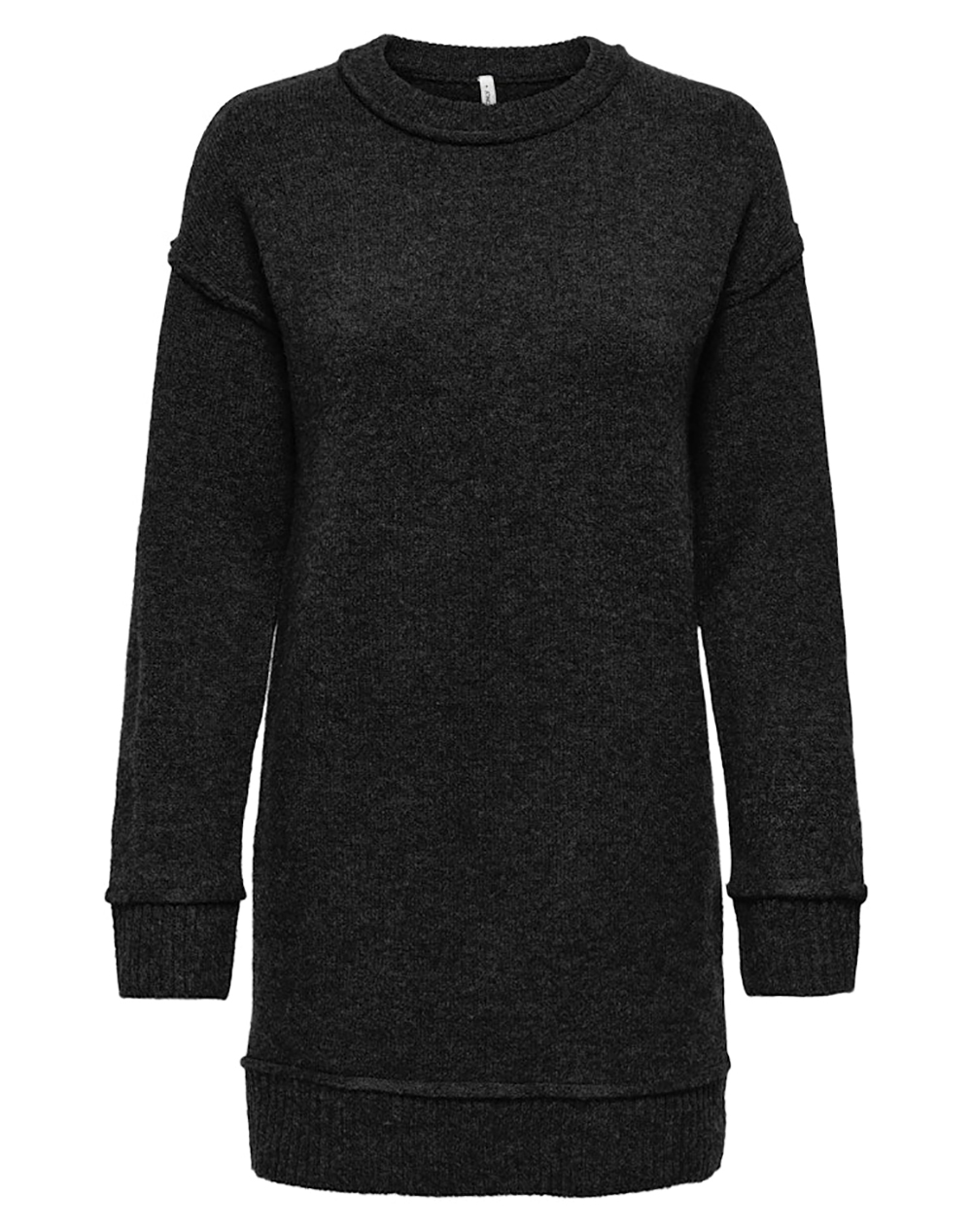 Only Onlhazel Life Ls O-Neck Dress Bf Knt 15358599-Black Black Γυναικεία ρούχα φορέματα Politikos Shop Πολιτικός