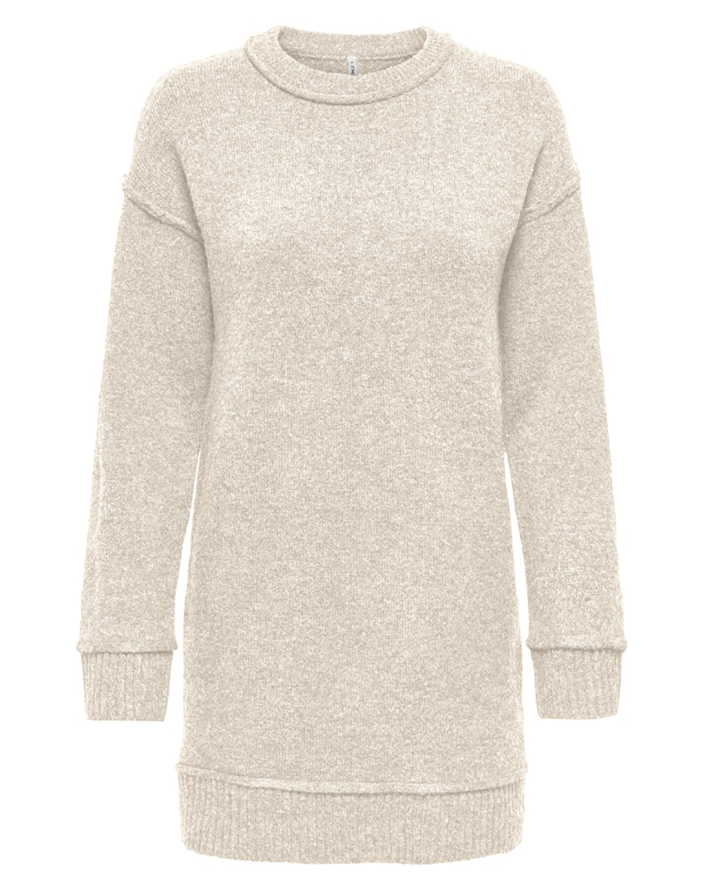 Only Onlhazel Life Ls O-Neck Dress Bf Knt 15358599-Whitecap Graymelange Cream Γυναικεία ρούχα φορέματα Politikos Shop Πολιτικός