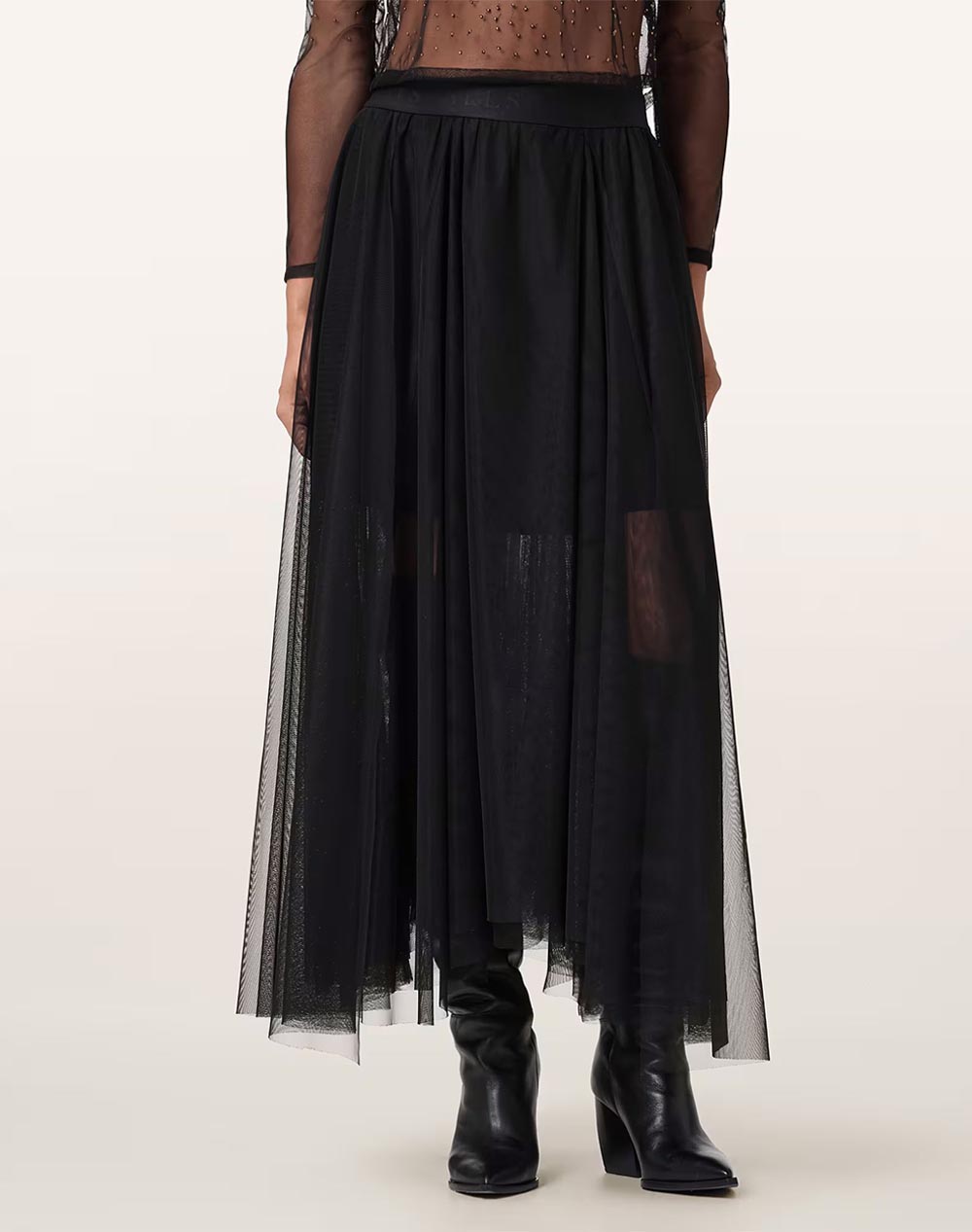 ALL SAINTS ALL SAINTS ALLY TULLE SKIRT W072RD-BLACK Black