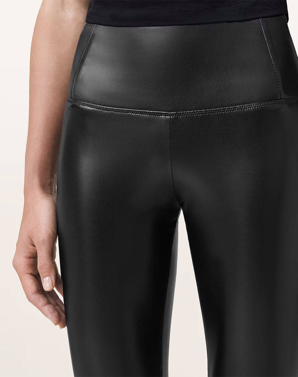 ALL SAINTS CORA FAUX LEGGING W049TB-BLACK Black φωτογραφία