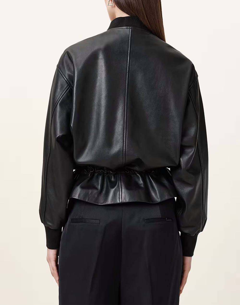 ALL SAINTS SOFI LEATHER JACKET W126LB-BLACK Black φωτογραφία