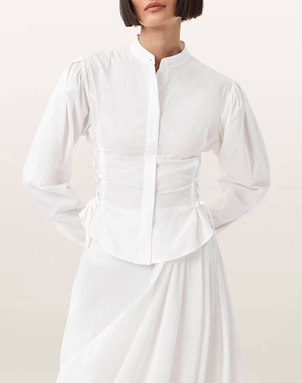 ALL SAINTS ALL SAINTS EVANNA SHIRT W016PD-OPTIC WHITE OffWhite