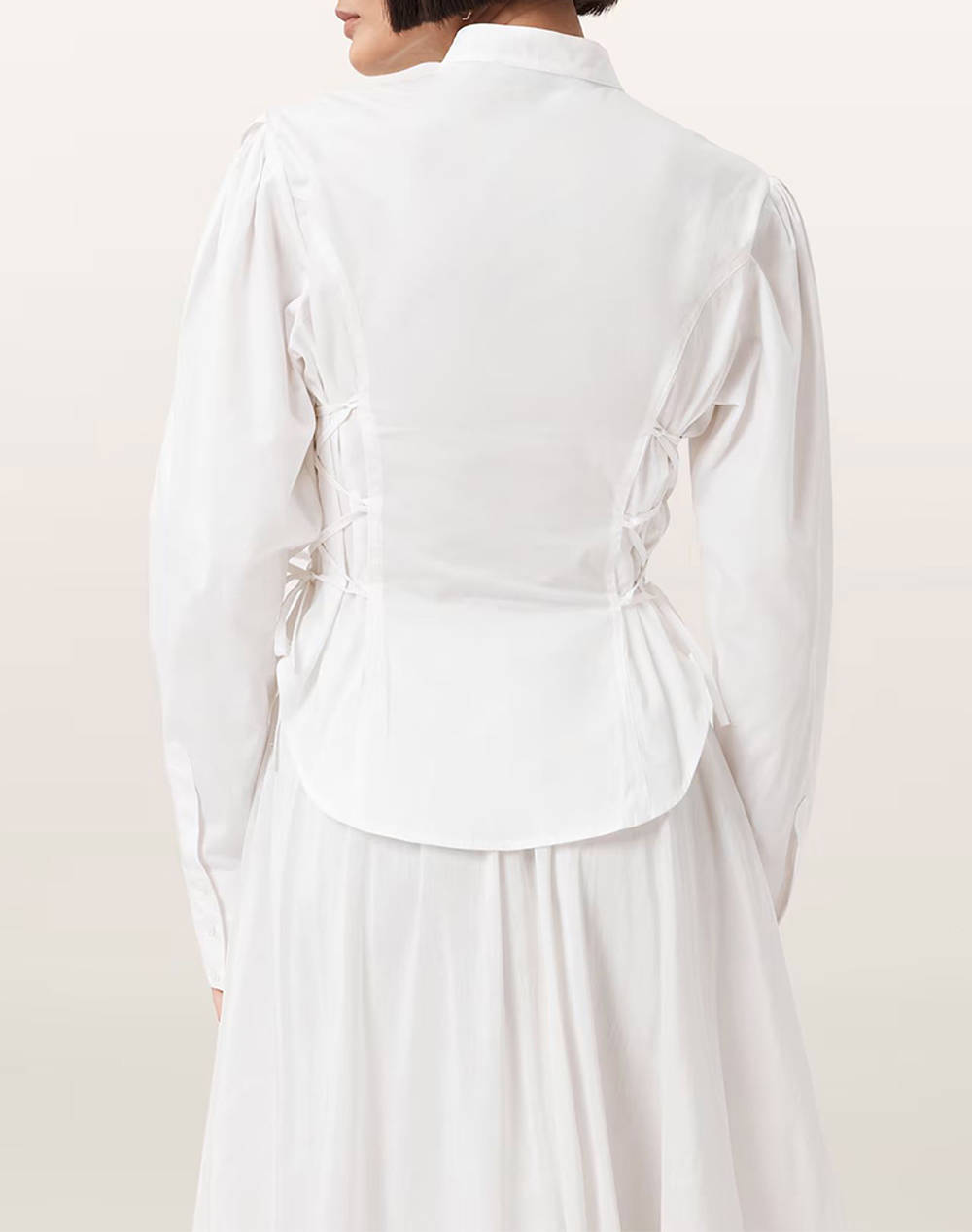 ALL SAINTS EVANNA SHIRT W016PD-OPTIC WHITE OffWhite φωτογραφία