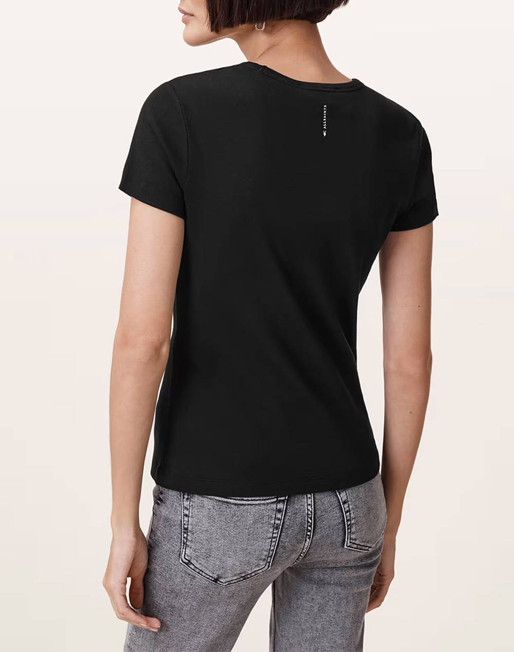 ALL SAINTS STEVIE TEE W194JA-BLACK Black φωτογραφία