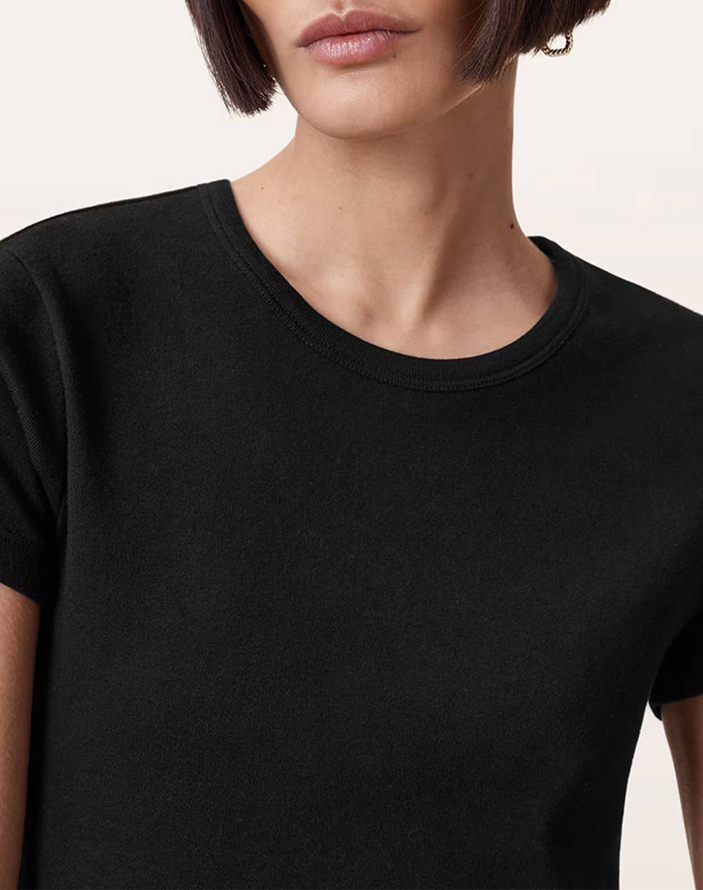 ALL SAINTS STEVIE TEE W194JA-BLACK Black φωτογραφία
